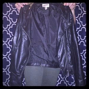 A black leather jacket